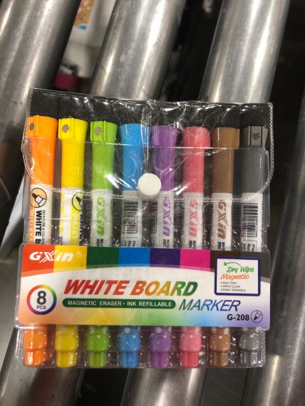 Photo 2 of  Dry Erase Markers for Whiteboard w/Eraser Caps (2 Packs of 8), Magnetic White Board Marker Set for Kids, Ultra-Fine Tip, Assorted Colors & Low-Odor, Use for Office, Classroom & Home
