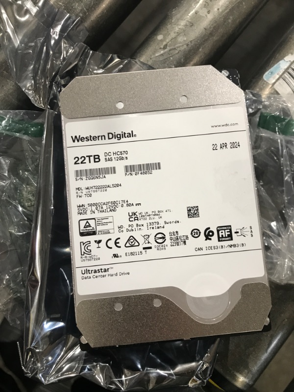 Photo 2 of HGST Ultrastar DC HC570 0F48052 22 TB Hard Drive - 3.5 Internal - SAS [12Gb/s SAS]