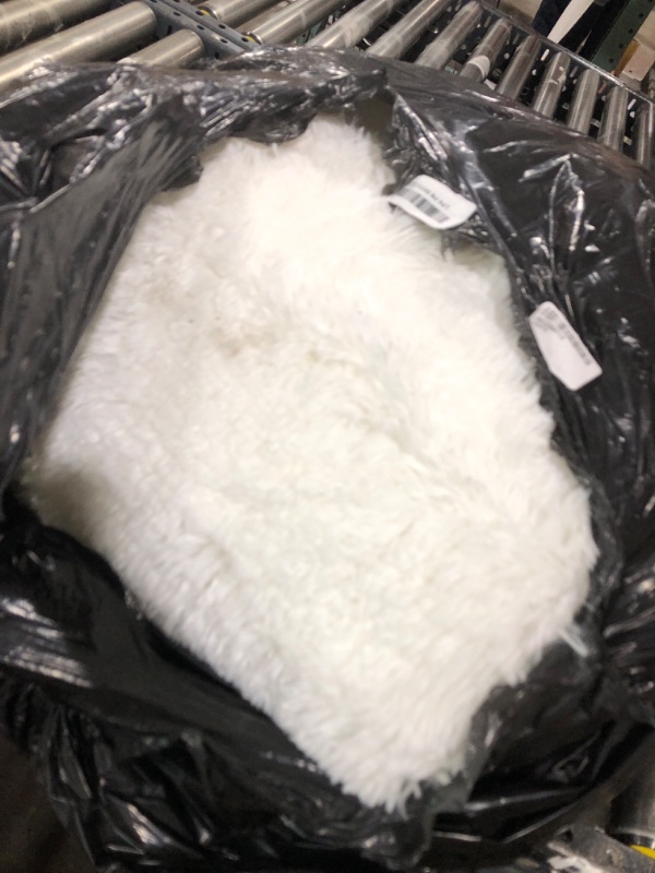 Photo 1 of RUGTUDER 5x7 Area Rug, White Shaggy Plush Anti-Slip Fluffy Rugs for Living Room, Soft Fuzzy Rug for Bedroom, Big Shag Carpet for Girls Boys Dorm Room Decor, Faux Fur Rug for Nursery, White Carpet