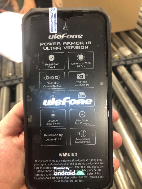 Photo 8 of Ulefone Power Armor 18T Ultra 5G Rugged Smartphone, 24GB+512GB, Thermal Image Camera, 108MP Camera, MTK Dimensity 7050, 9600mAh Battery, 6.58" Android 13, uSmart Expanded Connector Rugged Phone NFC