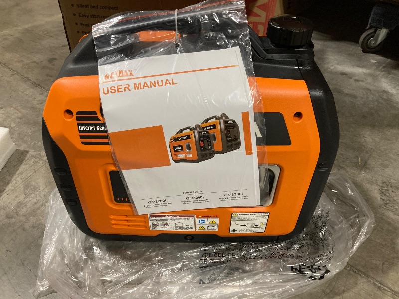 Photo 3 of (UNABLE TO TEST!!!) GENMAX Portable Generator?3300W Ultra-Quiet Gas Engine, EPA Compliant, Eco-Mode Feature, Ultra Lightweight for Backup Home Use & Camping (GM3300i)