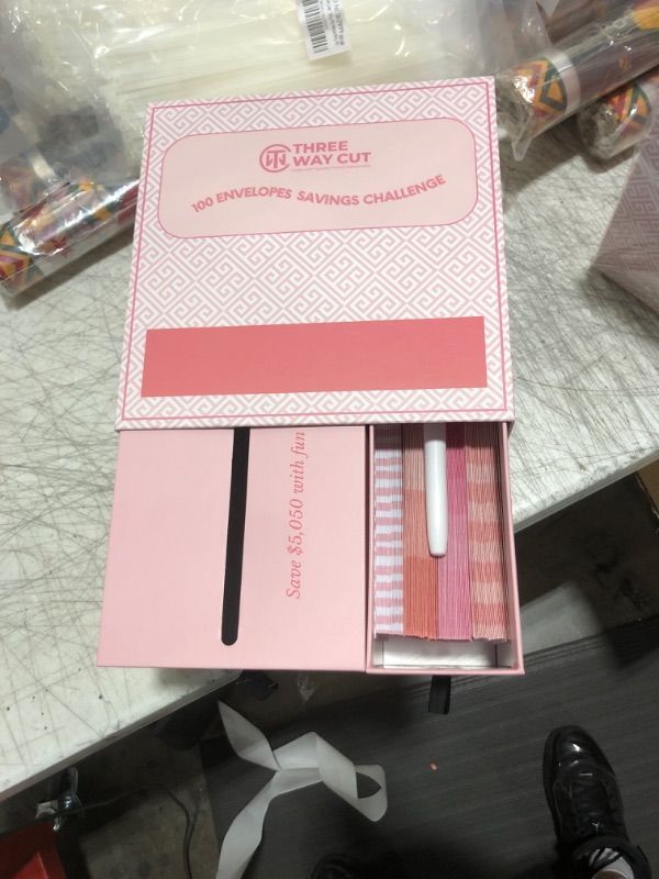 Photo 2 of 100 Envelopes Money Saving Challenge Pink - Save 5050 Dollars In 100 Days Premium Kit, 100 Cash Envelopes & Organizer Box Set, Trendy Tiktok & Youtube Bucks Savings Challenge, Fun Gift Ideas