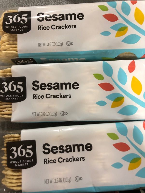 Photo 2 of 365 by Whole Foods Market, Sesame Rice Crackers, 3.57 Ounce (Pack of 3) EX---11/10/2024