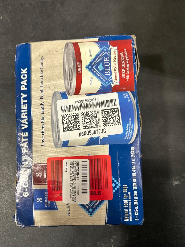 Photo 2 of Blue Buffalo Homestyle Recipe Natural Adult Wet Dog Food Variety Pack, Chicken & Beef 12.5 oz cans (6 Count- 3 of Each Flavor)