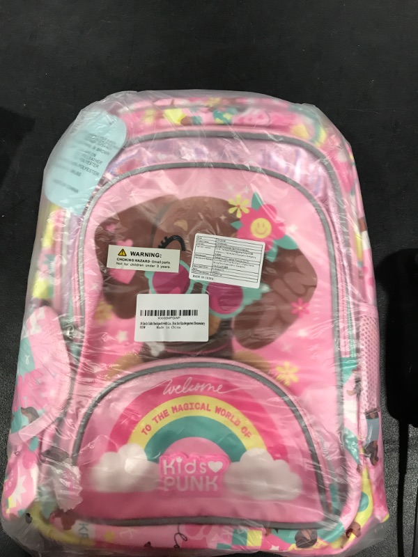 Photo 2 of 16 Inch Girls Backpack with Lunch Box and Pencil Case Cute Dog Backpack for Girls Kawaii Kids Backpack with Lunch Box for Kindergarten Elementary