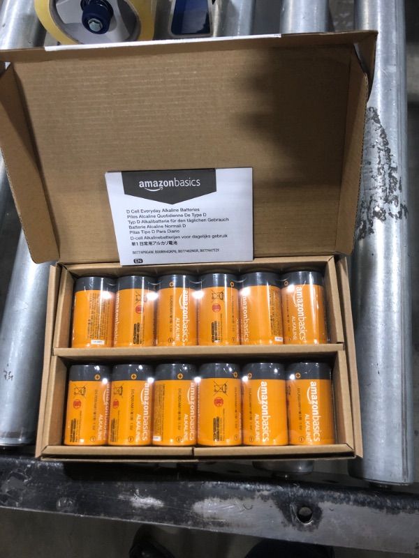 Photo 1 of Amazon Basics 12-Pack D Cell Alkaline All-Purpose Batteries, 1.5 Volt, 5-Year Shelf Life 12 Count (Pack of 1)