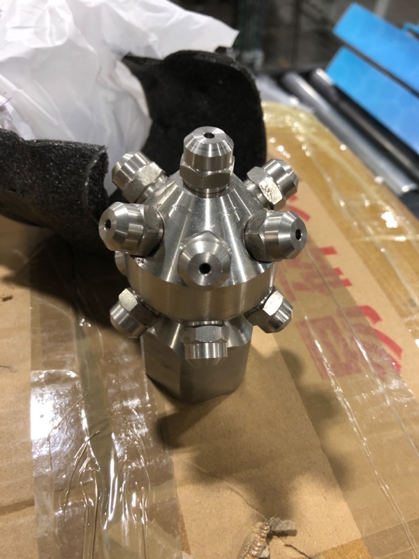 Photo 2 of 1.26 inch Tank Washing Nozzle, Stainless Steel Water Rotating Cleaning Nozzles Full Cone Spray Nozzle with 13 Nozzle Connection Parts, Solid Cone Nozzle for Exhaust Gas Cooling, Cleaning
