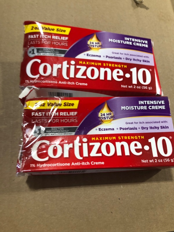 Photo 2 of *Pack of 2* Cortizone 10 Maximum Strength Intensive Moisture Anti-Itch Cream, 1% Hydrocortisone, 2 oz.