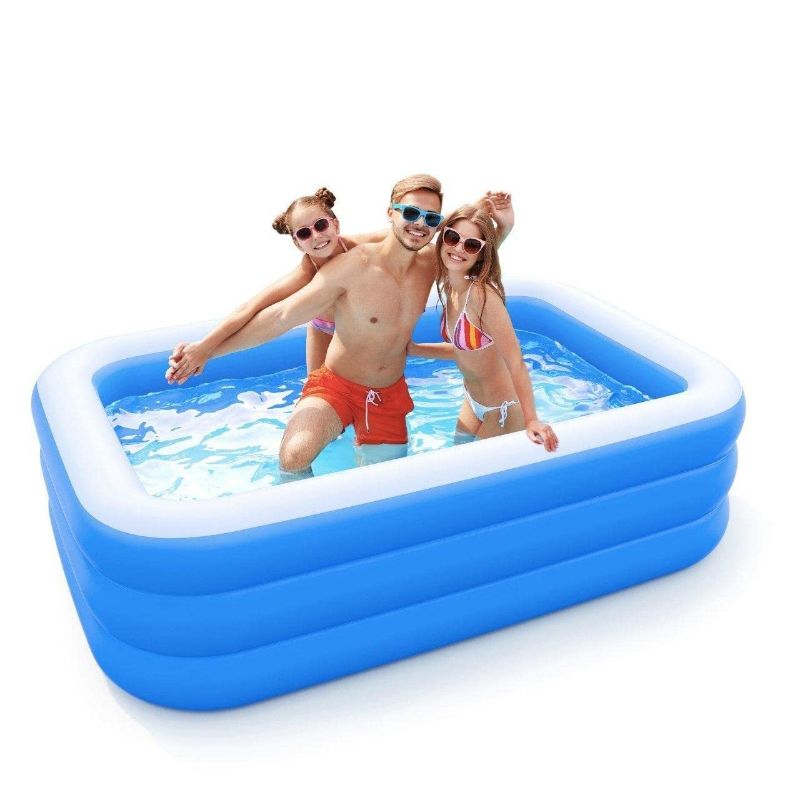 Photo 1 of Aquamare Inflatable Blow Up Swimming Pool 82.6" x 55" x 23.6" Family Size 7ft Long