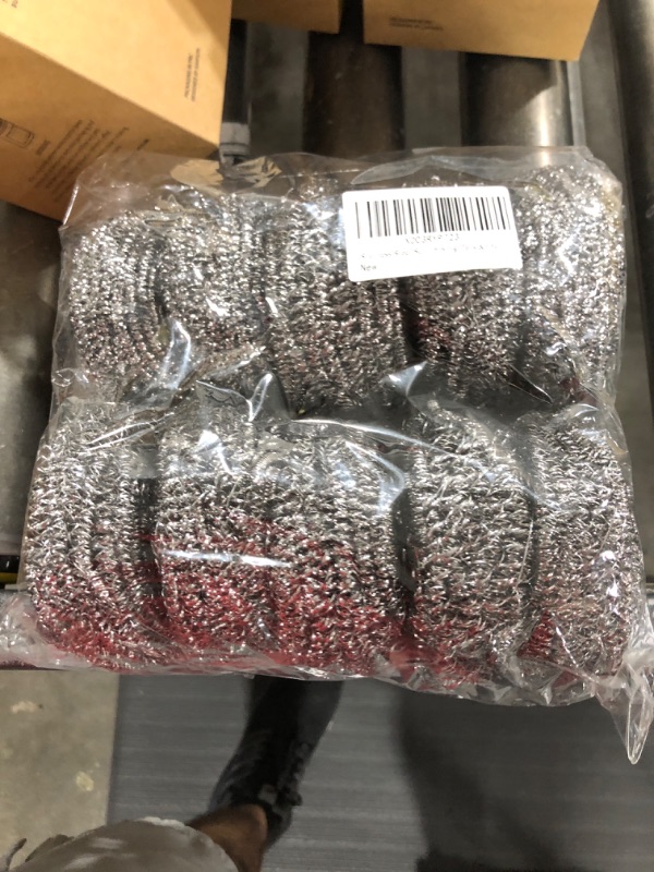 Photo 2 of 10 Pack Steel Wool Scrubber,Flexible Stainless Steel Scrubber,Metal Scrubbers for Cleaning Dishes,Pans,Ovens and Pots