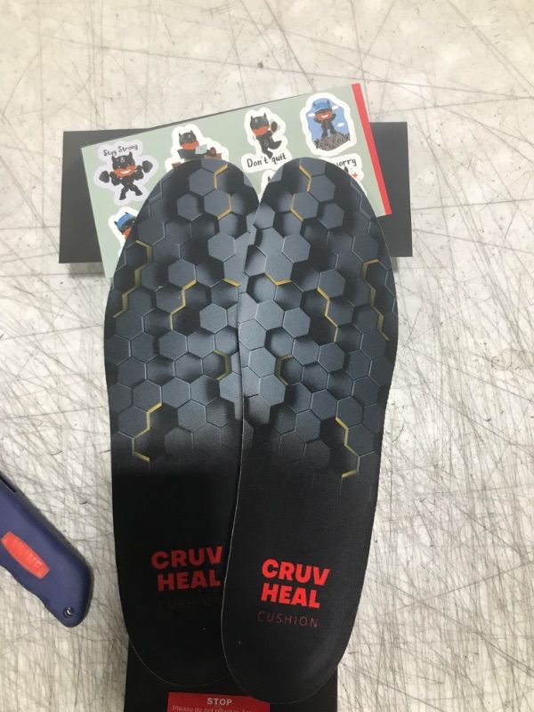 Photo 2 of (New) Work Comfort Orthotic Insoles - Anti Fatigue Shoe Insert Men Women - Low Arch Support - Shock Absorption - Foot Pain Relief - Work Boot Insoles (Black Hexagons, M)