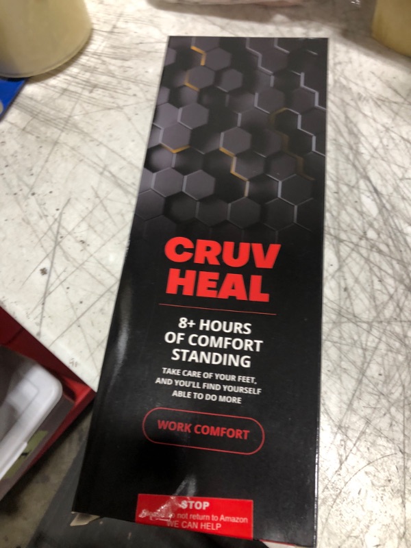 Photo 2 of (New) Work Comfort Orthotic Insoles - Anti Fatigue Shoe Insert Men Women - Low Arch Support - Shock Absorption - Foot Pain Relief - Work Boot Insoles (Black Hexagons, M)