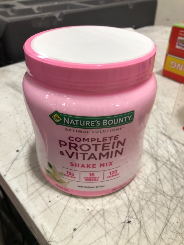 Photo 2 of Nature's Bounty Complete Protein & Vitamin Shake Mix with Collagen & Fiber, Contains Vitamin C for Immune Health, Vanilla Flavored, 16 Oz
Exp 01/04/2025