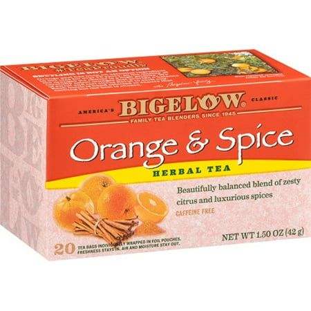 Photo 1 of (6 Pack) Bigelow Tea Orange & Spice Herb Tea 20 BAG EXP 2027
