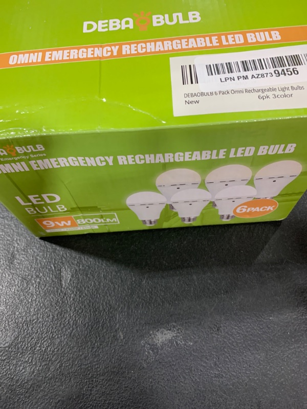 Photo 1 of  Omni Rechargeable Light Bulbs, Battery Powered Emergency LED Light Bulb 3 Color Shift Dimmable 120 Volt 9W (6 pack)