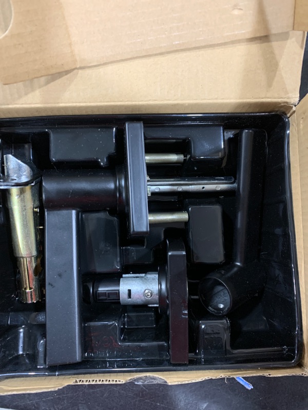 Photo 1 of Kwikset Casey Entry Door Handle with Lock and Key, Secure Keyed Reversible Lever Exterior, For Front Entrance and Bedrooms, Matte Black , Pick Resistant Smartkey Rekey Security and Microban