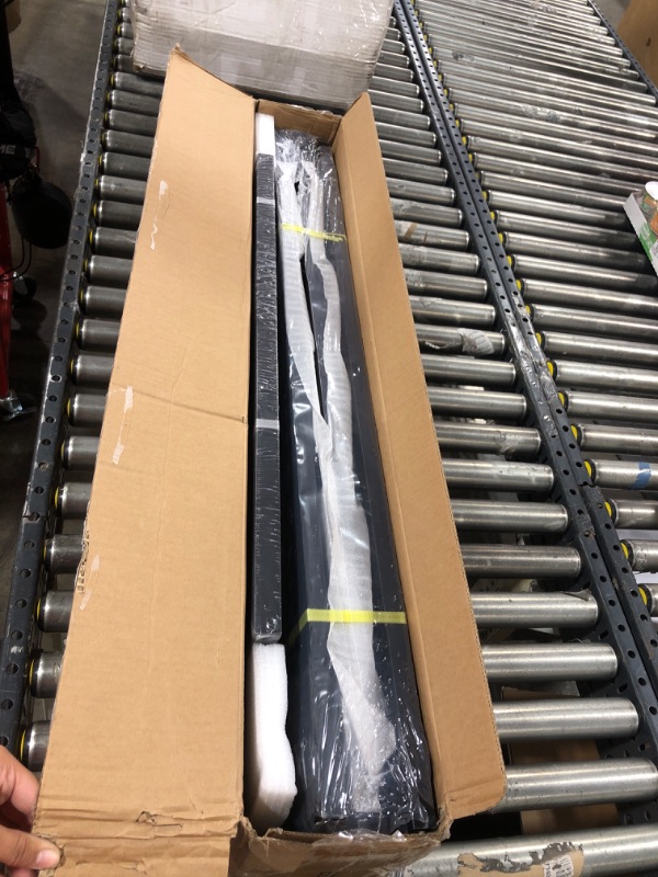 Photo 1 of 4 Inch Bed Frame Queen Size Heavy Duty Steel Slat Support Metal Platform Queen Bed Frame No Box Spring Needed, Easy Assembly, Black Queen 4 Inch