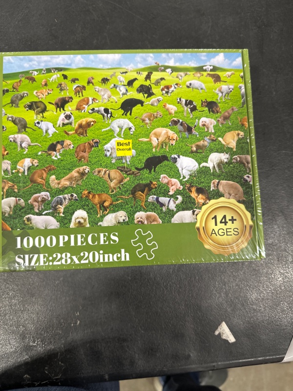 Photo 2 of 1000 Pieces Puzzles for Adults, Pooping Puppies Puzzle, Dogs Jigsaw Puzzles 1000 Pieces, Funny Gifts for Dog Lovers Friends, Perfect White Elephant Gag Gift, Dog Puzzle as Funny Home Party Decorations