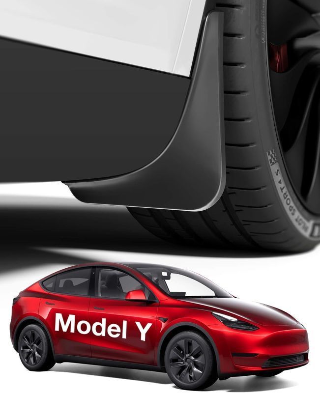 Photo 1 of 2024 Upgrade Tesla Model Y Accessories Mud Flaps [Stay Clean, Protect Paint] Military Grade All Weather Splash Guards with Install Kit, for Tesla Model Y 2020~2024, Thicker Version
