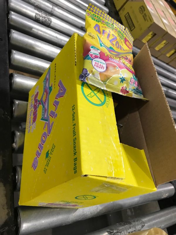 Photo 1 of AriZona Sour Lemonade Fruit Snacks - NEW - 5 Ounce Bags (Pack of 12) - Gluten Free - Gummy Chews exp 10-20-2024 
