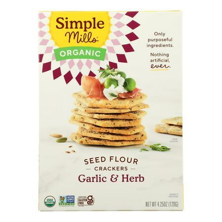 Photo 1 of (6 Pack) Simple Mills Gluten Free Garlic & Herb Seed Cracker 4.25 Oz
