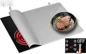 Photo 1 of Amerbro Heat Resistant Stove Top Covers for Electric Stove - 21×29.5inch Fireproof & Waterproof Electric Stove Cover - Glass Stove Top Protector for Prevent Scratches - Fiberglass Cloth (Grey) 