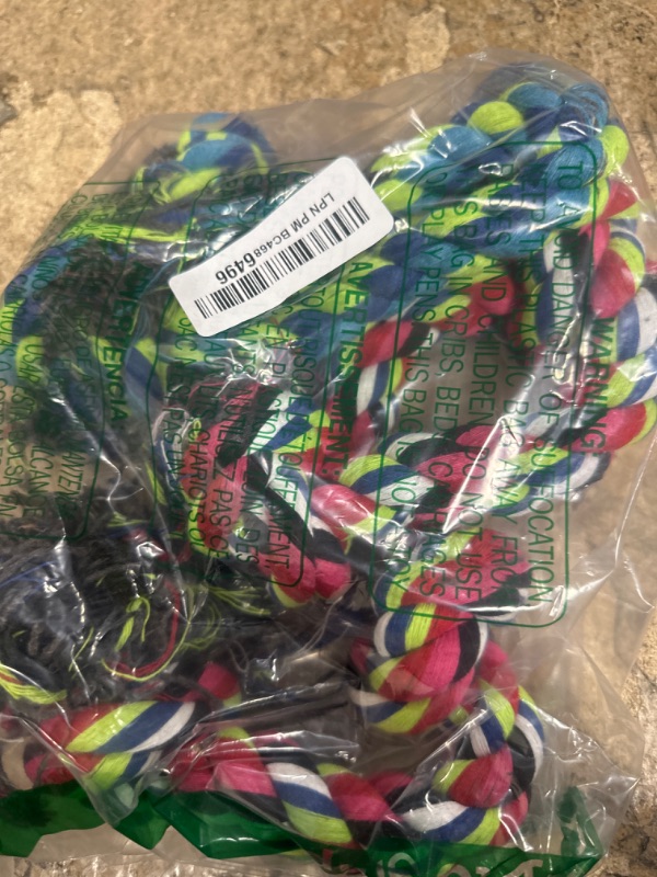 Photo 2 of (MINOR DAMAGE/ PARTS ONLY/ NO RETURNS OR REFUNDS) 
Feeko Dog Rope Toys for Large and Medium Aggressive Chewers, 2 Pack Heavy Duty Dog Rope Toy for Large Breed, Indestructible Dog Chew Toys, Tug of War Dog Toy, 100% Cotton Teeth Cleaning