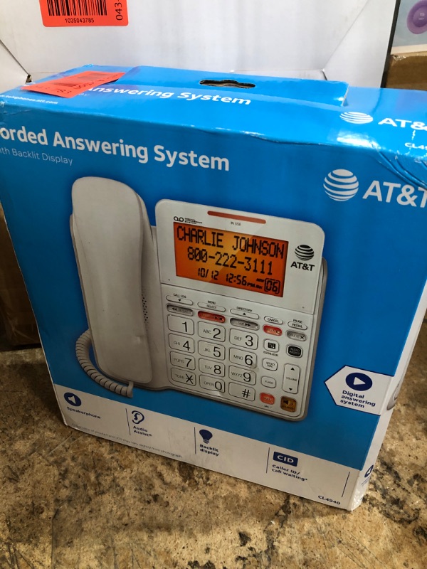 Photo 2 of AT&T CL4940 Standard Phone - White