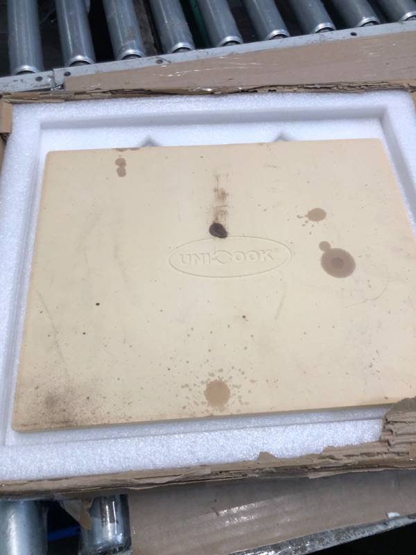 Photo 3 of ***DIRTY FROM USE***

Pizza Stone for Grill, 14" X 16" Baking Stone for Bread, Large Pizza Stone Compatible With Gmg/Traeger/Blackstone, Rectangle Pizza Stone for Outdoor Home, Cordierite Pizza Grilling Stone