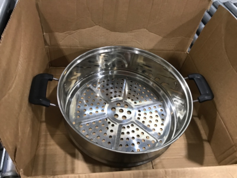 Photo 2 of **STRAINER ONLY!!**  
MANO Steamer Pot for Cooking 12.6 inch Steam Pots with Lid 2-tier Stainless Steel Steaming Pot Multipurpose Cookware with Handle for Vegetable, Dumpling, Stock, Sauce, Food…