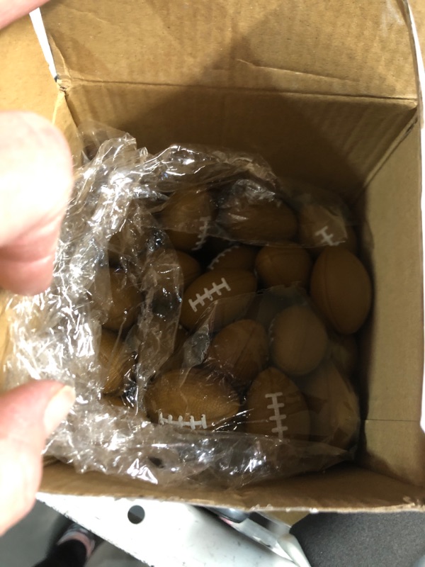 Photo 2 of (MISSING PARTS) 
Civaner 100 Packs Mini Football Sports Stress Ball Small Foam Footballs, 1.18 inch Brown