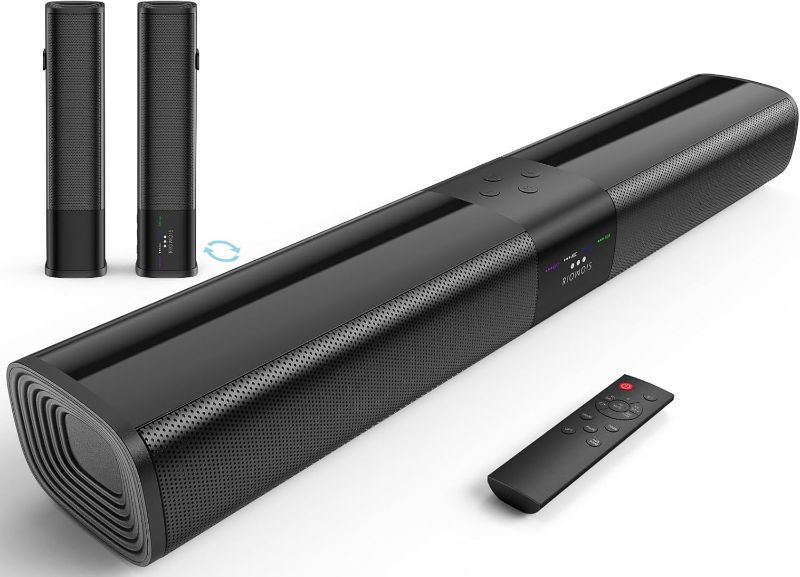 Photo 1 of (READ FULL POST) Sound Bar for Smart TV, 2 in 1 Detachable Home Audio Soundbar Speaker,20” Sound Bar for TV with Optical/AUX/HDMI-ARC/Bluetooth Connection for PC/Gaming/Projectors, Wall Mountable
