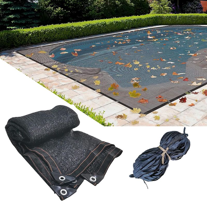 Photo 1 of 20 x 40FT Pool Leaf Net Cover- Leaf Netting for Inground and Above Ground Rectangle Swimming Pools Fine Mesh Pool Screen Cover,Winter Above Ground Pool Screen Cover, Catching Leaves, Sunshade