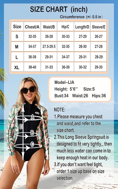 Photo 3 of (READ FULL POST) Wetsuit Women 3mm Neoprene, Shorty Wet Suit for Women Cold Water Swimming Long Sleeve Diving Suits with Front Zipper UV Protection for Swimming Diving Snorkeling