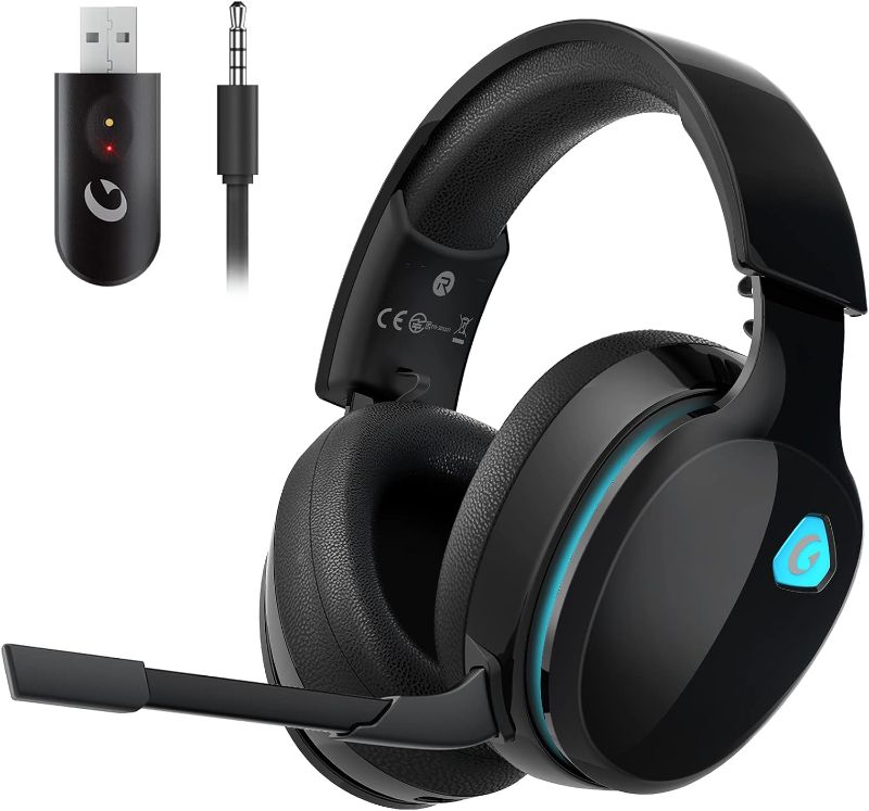 Photo 1 of 2.4GHz Wireless Gaming Headphones for PS5, PS4 Fortnite & Call of Duty/FPS Gamers, PC, Nintendo Switch, Bluetooth 5.3 Gaming Headset with Noise Canceling Mic, Stereo Sound, 40+Hr Battery -Black
