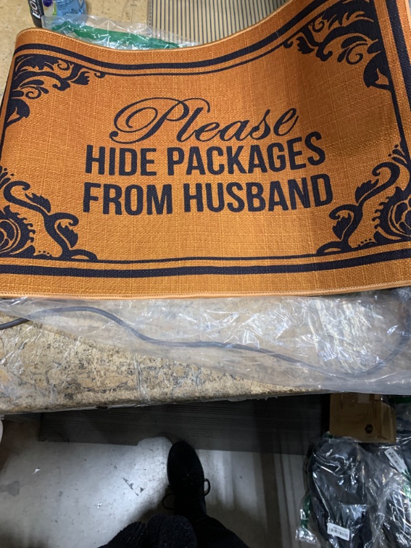 Photo 1 of "PLEASE HIDE PACKAGES FROM HUSBAND" Door Mat