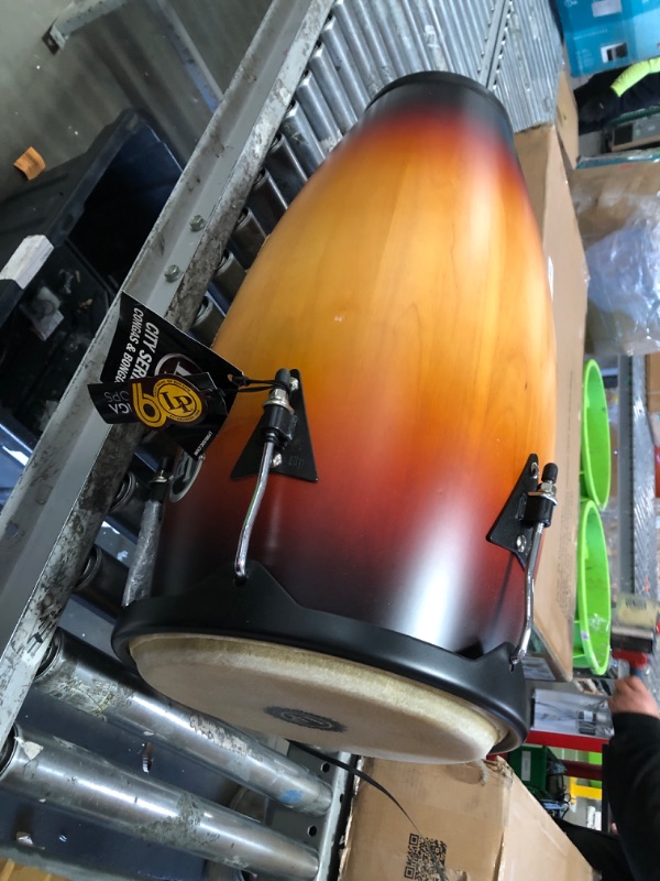 Photo 2 of ****DRUM IS CRACKED AND MISSING THE OTHER DRUM**********LP City Series Conga Set with Stand - Vintage Sunburst