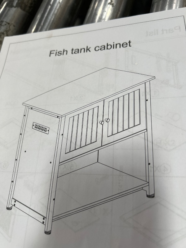 Photo 2 of **Stock photo for reference only** Aquarium Electric Stand Metal Frame Fish Tank Stand with Cabinet Storage