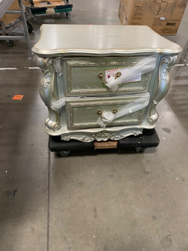 Photo 2 of ACME Dresden Nightstand - - Gold Patina and Bone