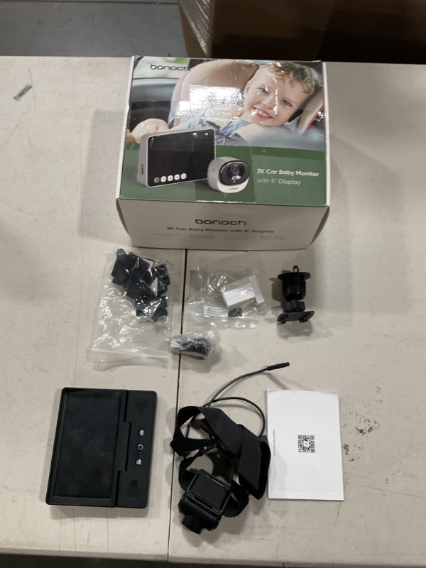 Photo 2 of **FOR PARTS ONLY**(NON REFUNDABLE)
bonoch 2K Baby Car Camera USB C with Full Crystal Night Vision, 5 Inch Baby Car Montior for Back Seat Rear Facing, Easy Setup, 4X Zoom, Brightness Adjustment, USB Powered Plug and Play, Air Vent Mount