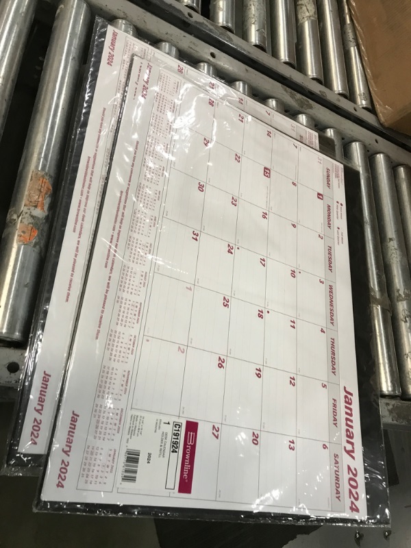 Photo 2 of * SET OF 2* Brownline 2024 Monthly Desk Pad Calendar, Refill and Vinyl Holder, 12 Months, January to December, 24.25" x 19.125", Refillable (C191924-24)