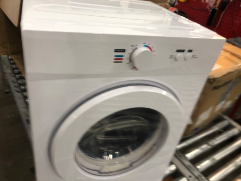 Photo 6 of * DAMAGED* Euhomy Compact Dryer 1.8 cu. ft. Portable Clothes Dryers with Exhaust Duct with Stainless Steel Liner Four Function Small Dryer Machine, Suitable for Apartments, Dorm, RVs, White