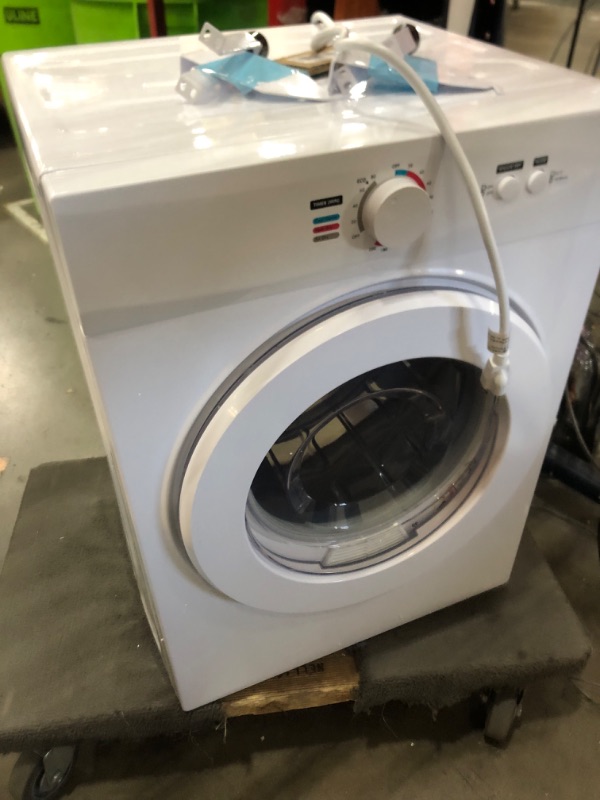 Photo 5 of * TESTED* Euhomy Compact Dryer 1.8 cu. ft. Portable Clothes Dryers with Exhaust Duct with Stainless Steel Liner Four Function Small Dryer Machine, Suitable for Apartments, Dorm, RVs, White