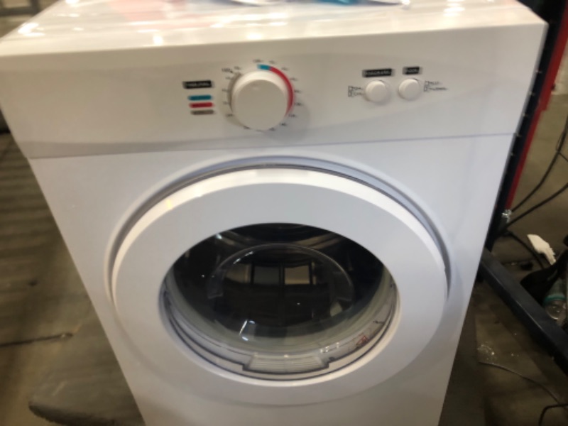 Photo 3 of * TESTED* Euhomy Compact Dryer 1.8 cu. ft. Portable Clothes Dryers with Exhaust Duct with Stainless Steel Liner Four Function Small Dryer Machine, Suitable for Apartments, Dorm, RVs, White