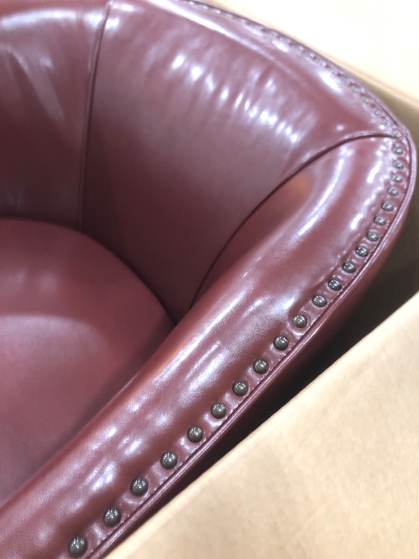 Photo 2 of *MISSING LEGS* Christopher Knight Home Austin Leather Club Chair, Oxblood Red