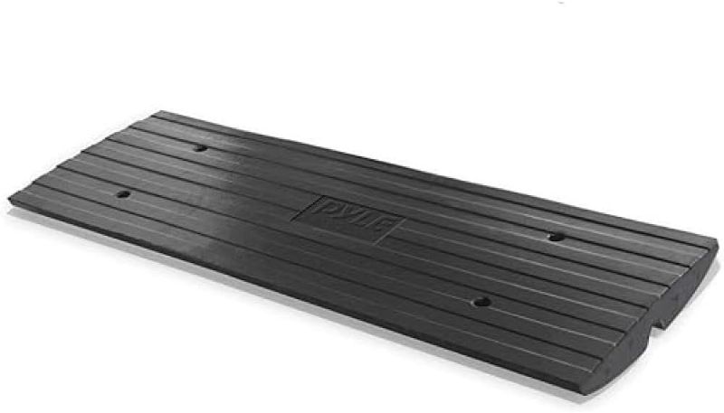 Photo 1 of * SET OF 2* Pyle Car Driveway Curb Ramp - Heavy Duty Rubber Threshold Ramp - Also for Loading Dock, Garage, Sidewalk, Truck, Scooter, Bike, Motorcycle, Wheelchair Mobility & Other Vehicle - Pyle PCRBDR24
