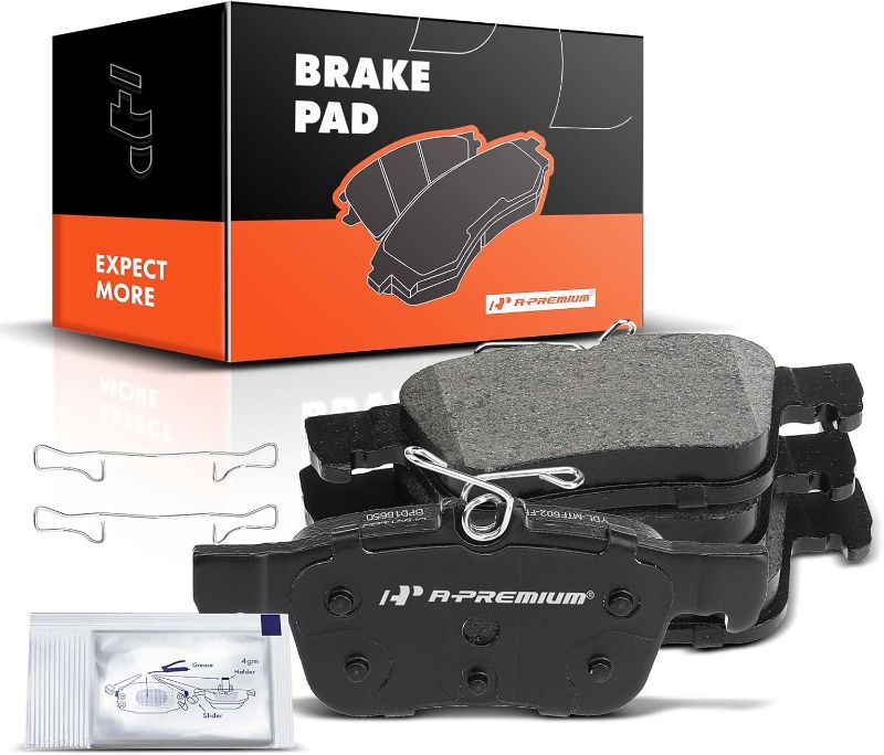 Photo 1 of A-Premium Rear Ceramic Disc Brake Pads Set Compatible with Select Ford and Lincoln Models - Edge, Escape, Fusion, Police Responder Hybrid, for Continental, MKC, MKX, MKZ, Nautilus, 2 PC
