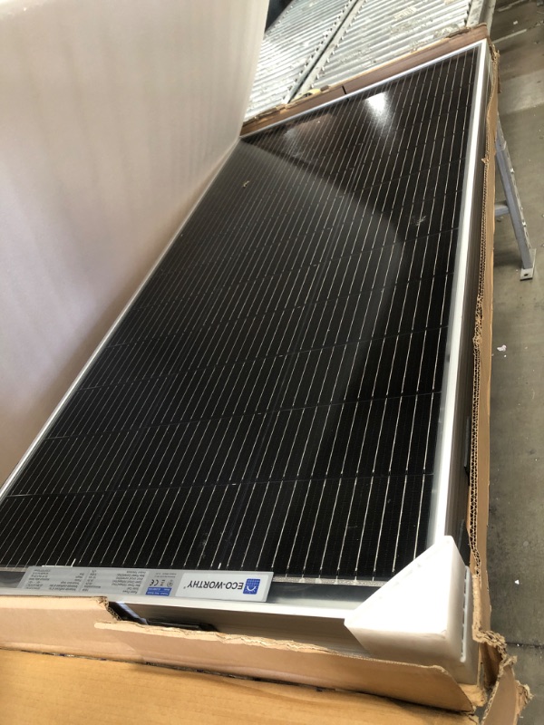 Photo 2 of * MINOR DAMAGE* ECO-WORTHY Bifacial 195 Watt 12 Volt 12BB Solar Panel Monocrystalline Double-Sided Power Generation Rigid High-Efficiency PV Module Power Charger for RV,Sunsheds,Canopies,Farms,Home and Off-Grid
