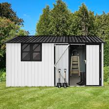 Photo 1 of *MISSING PARTS* Evedy 10ftx12ft Large Shed Clearance,Outdoor Storage Shed,Metal Garden Shed House with Updated Frame Structure Windows and Lockable Doors,Tool Sheds for Backyard Garden Patio Lawn-Black