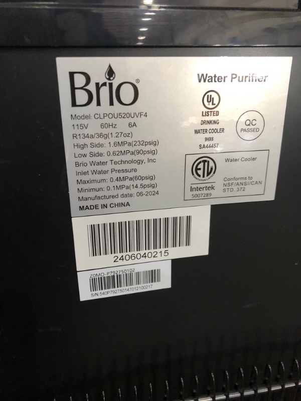 Photo 3 of * MISSING PARTS* Brio CLPOU520UVF4 Self Cleaning Water Cooler